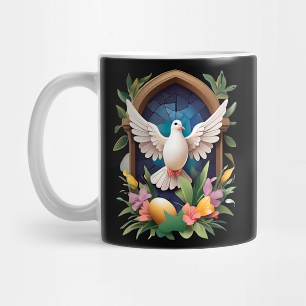 Easter Dove with Spring Vibes  Religious Art Gifts by benzshope